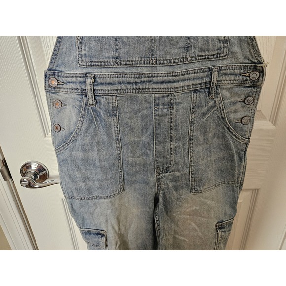 Anthropologie Pilcro Womens Blue Denim Overalls, Painter, Raw Hem, Boho, Sz. 29 - Picture 4 of 14